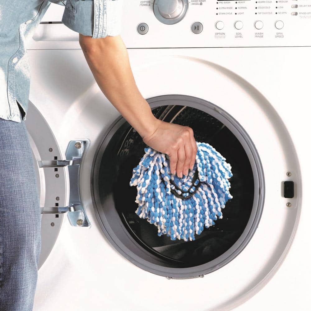 O-Cedar EasyWring Blue and White Microfiber Spin Mop Refill