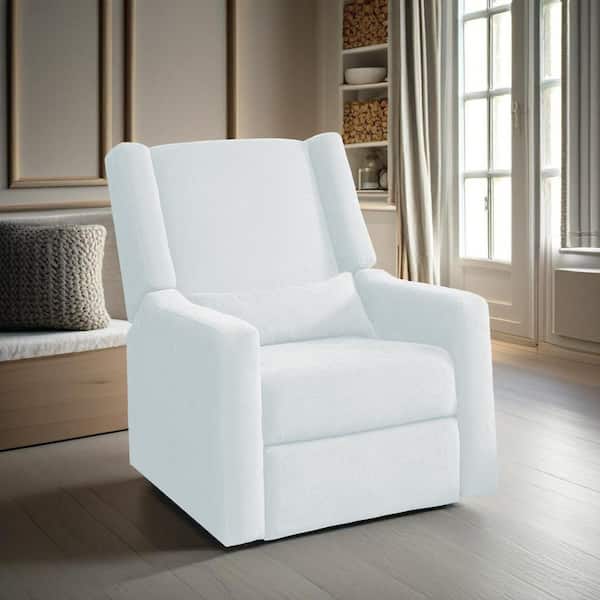 MAYKOOSH Luxury Power Motion Motorized Recliner Chair with Swivel Glider, Upholstered Living Room Sofa in Bright White