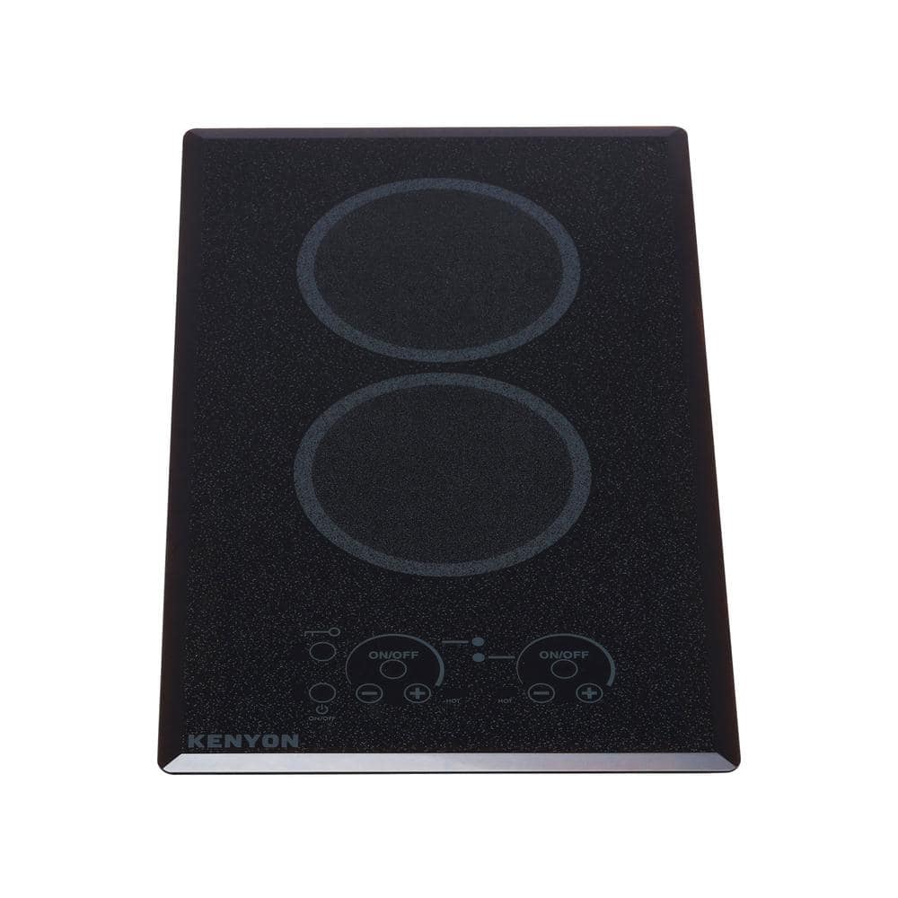 Lite Touch Q 12 in. Radiant Electric Cooktop in Speckled Black with 2-Elements Touch Control 120-Volt