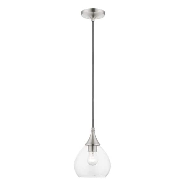 AVIANCE LIGHTING Parkhurst 1-Light Brushed Nickel Island Mini Pendant with Clear Glass