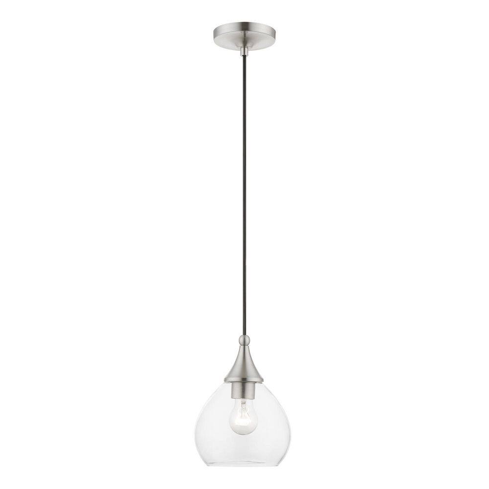 Mini Catania Brushed Nickel Pendant with Clear Glass Shade