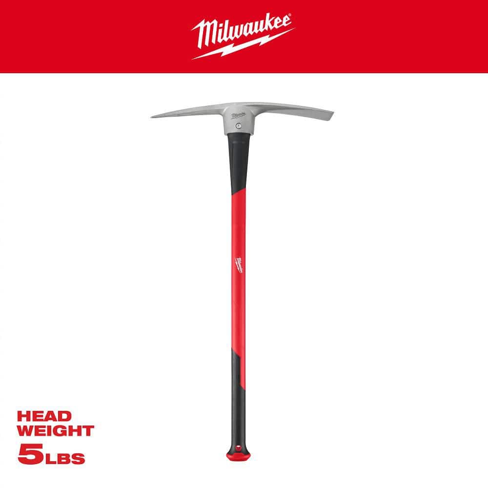 Milwaukee 5lb Pick Mattock with 36 in. Fiberglass Handle 48-22