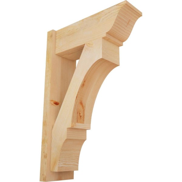 Ekena Millwork 8 in. x 34 in. x 22 in. Douglas Fir Balboa Traditional Rough Sawn Outlooker