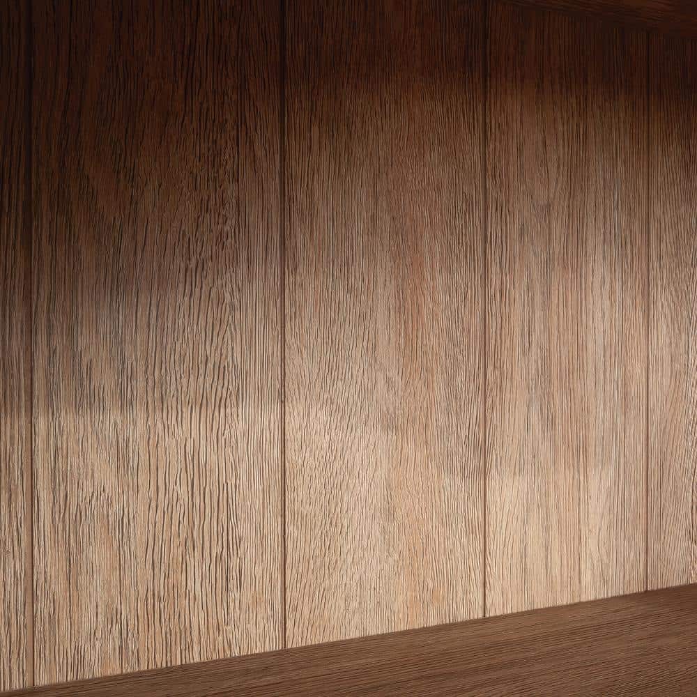 Brushed Oak Adjustable 4-Shelf Bookcase with Drawer
