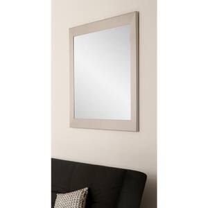 Medium Rectangle Silver Modern Mirror (36 in. H x 32 in. W)