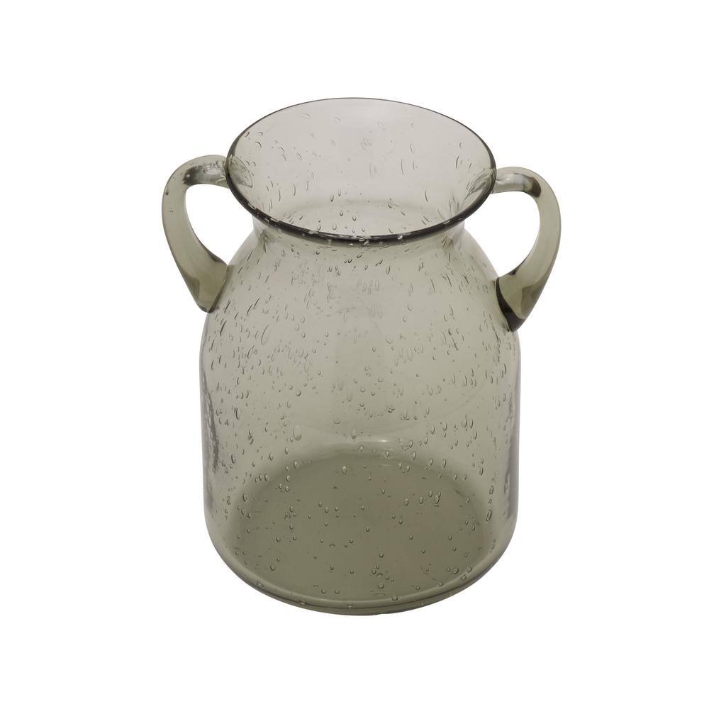 Green Handled Glass Vase for Floral Arrangements