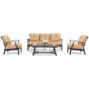 4-Piece Nuu Garden Aluminum Outdoor Conversation Set with Cushions