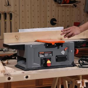 Spiral Benchtop Jointer 6 in. 1.5HP 10000 RPM Bench Top Wood Jointer with 14-Blade Spiral Cutterhead for All Wood Types