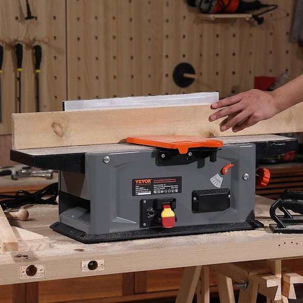 Spiral Benchtop Jointer 6 in. 1.5HP 10000 RPM Bench Top Wood Jointer with 14-Blade Spiral Cutterhead for All Wood Types