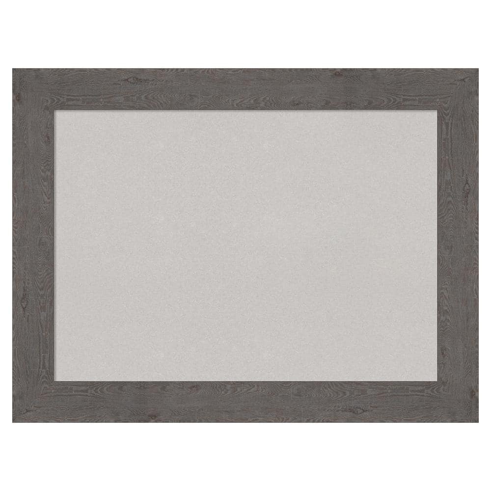 Amanti Art Rustic Plank Grey Framed Grey Corkboard 33 in. x 25 in ...