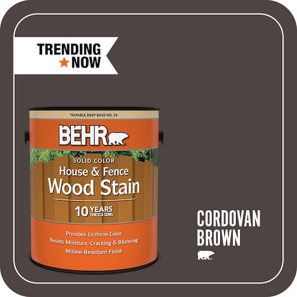 1 gal. #SC-104 Cordovan Brown Solid Color House and Fence Exterior Wood Stain