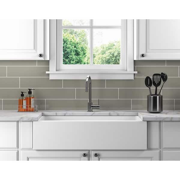 Restore Natural Gray 4 in. x 16 in. Glazed Ceramic Subway Wall Tile (13.2 sq. ft./Case)