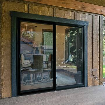 36 in. x 80 in. Adjustable Fit Black Steel Sliding Patio Screen Door