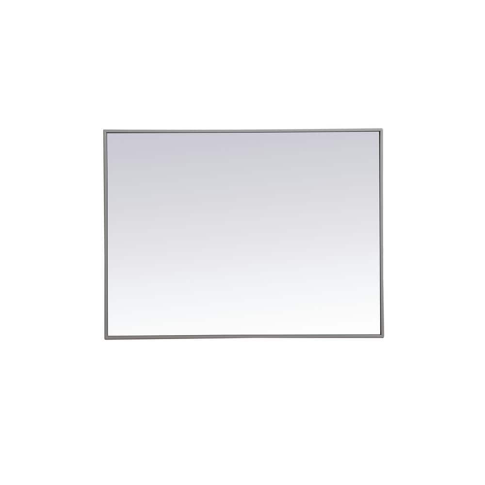 Medium Rectangle Grey Modern Mirror (36 in. H x 27 in. W)