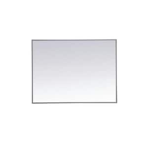 Medium Rectangle Grey Modern Mirror (36 in. H x 27 in. W)