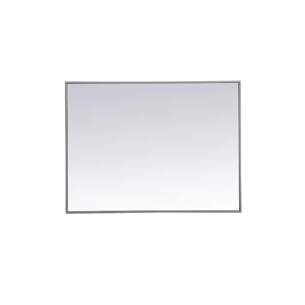 Unbranded Medium Rectangle Grey Modern Mirror (36 in. H x 27 in. W)