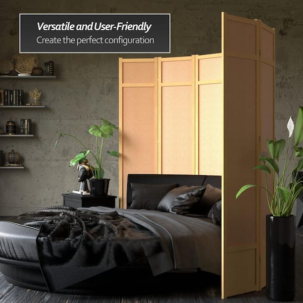 7 ft. Natural 4-Panel Room Divider