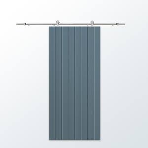 36 in. x 84 in. Dignity Blue Stained Composite MDF Paneled Interior Sliding Barn Door with Hardware Kit