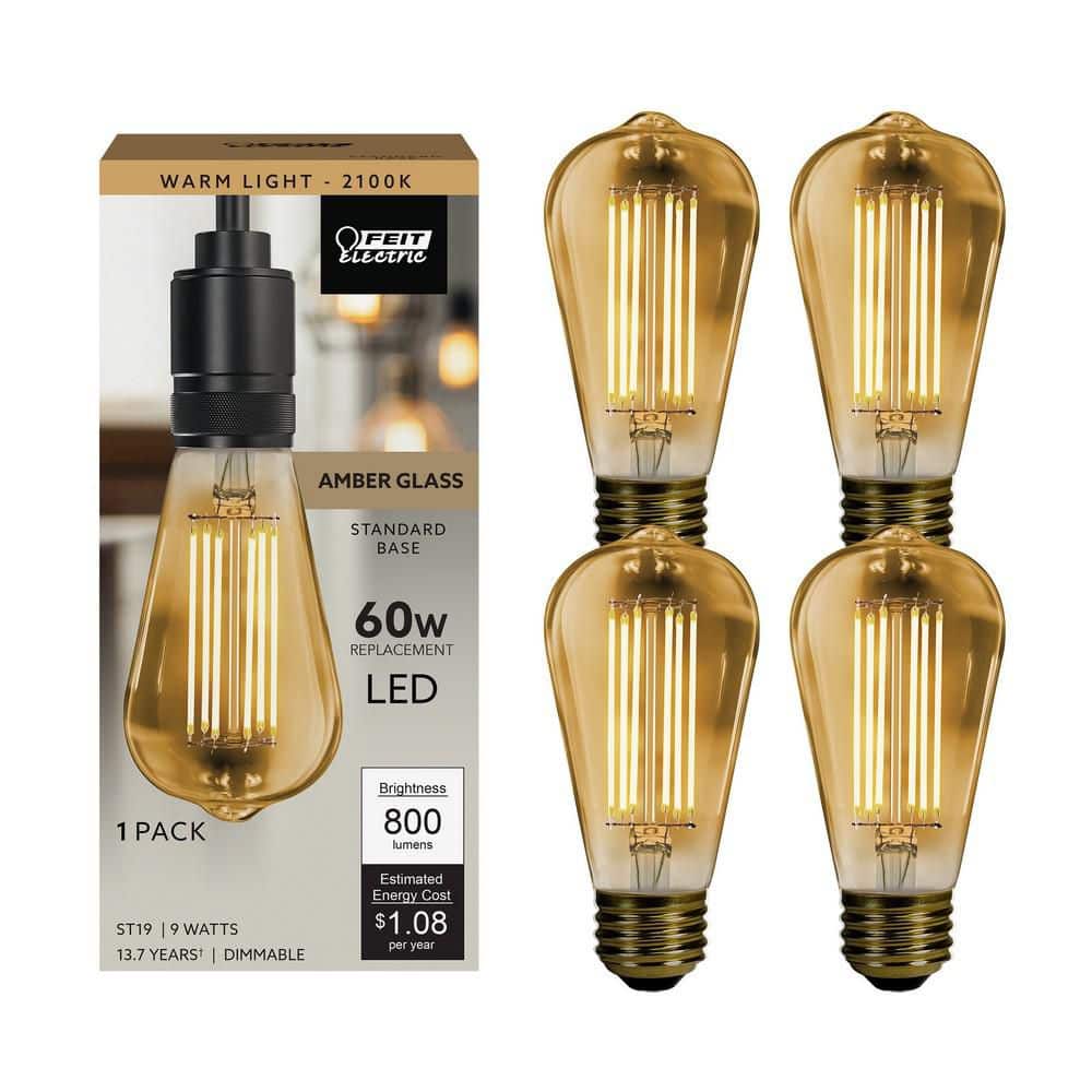 Feit Electric 60-Watt Equivalent ST19 Dimmable Straight Filament