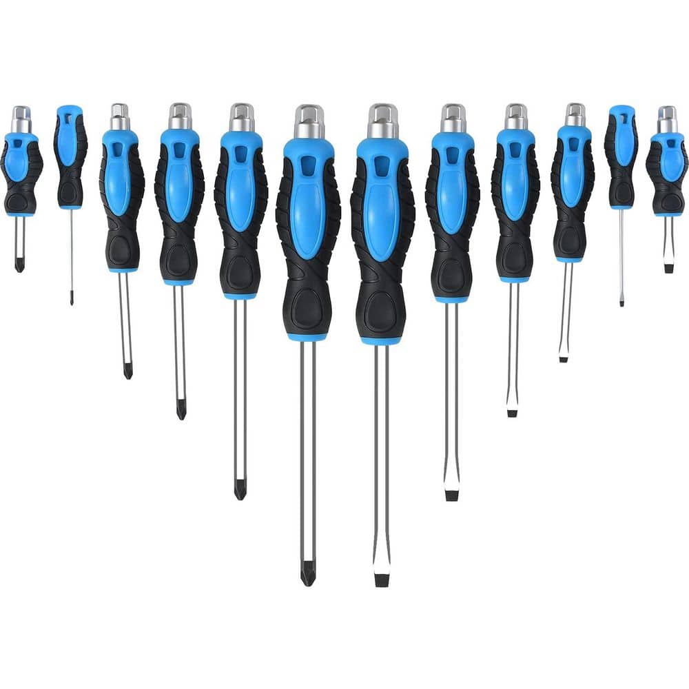 12 Piece Magnetic Screwdriver Set Heavy Duty Go-Thru Steel Blades High Torque Phillips Flat Head Screwdrivers Case price history on PriceWatchPro