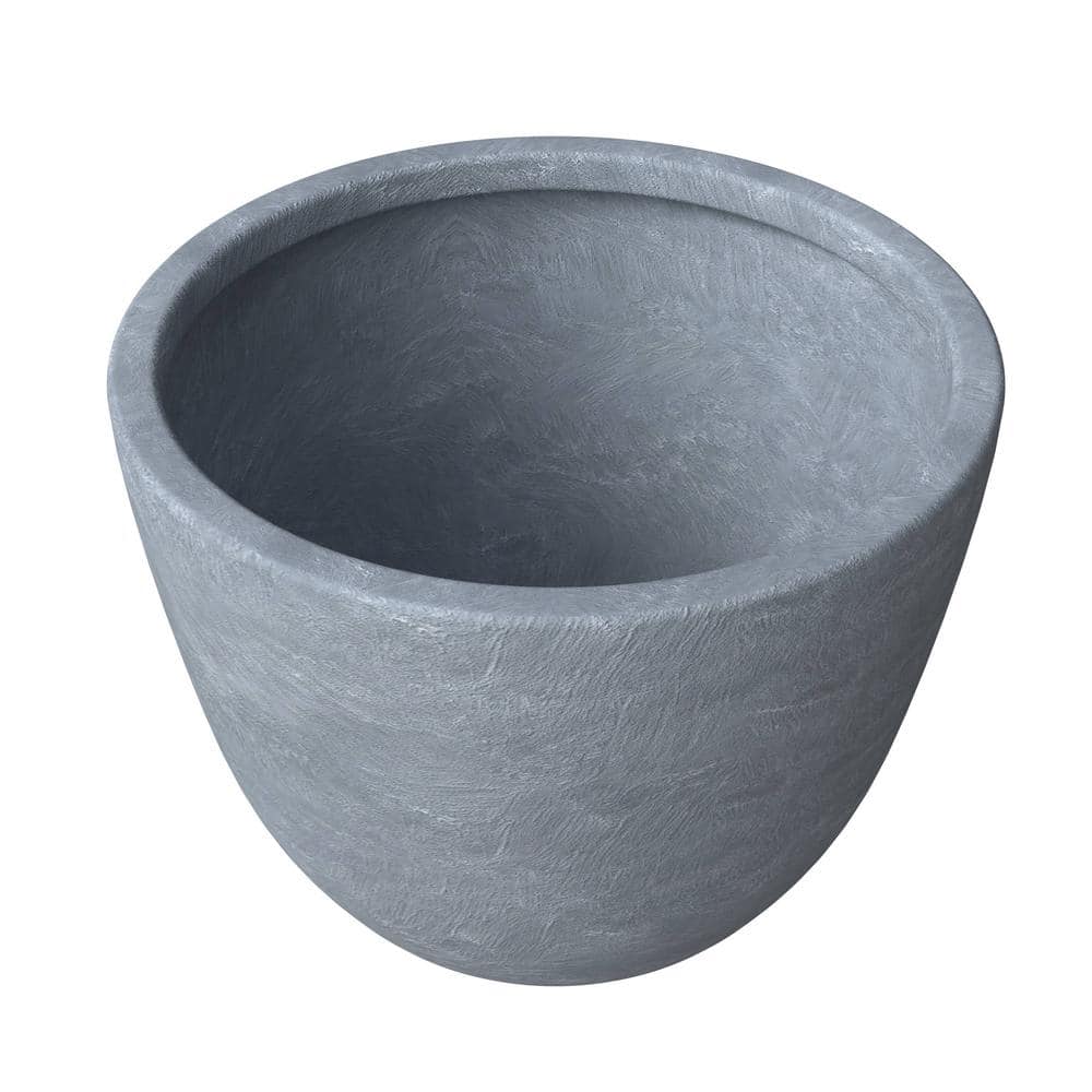 Large Aged Concrete Round Planter with Drainage Holes