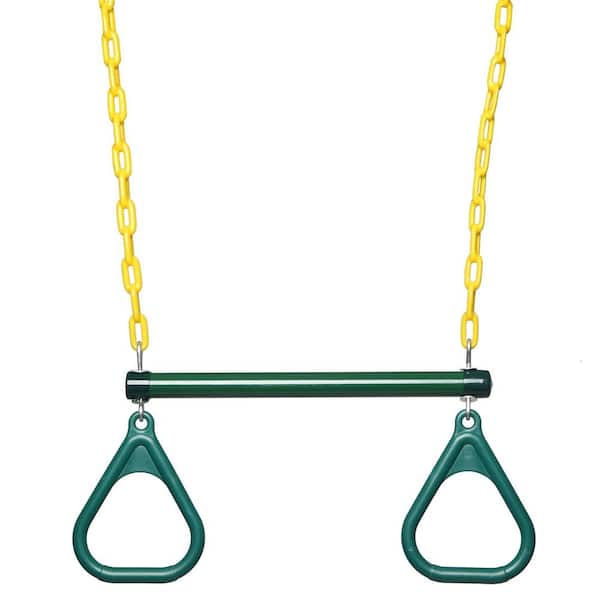 Karl home 18 in. Green Trapeze Swing Bar, Heavy-Duty Chain Swing Set Accessories