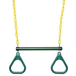 18 in. Green Trapeze Swing Bar, Heavy-Duty Chain Swing Set Accessories