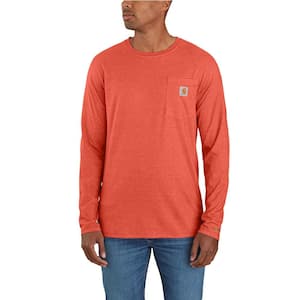 Men's X-Large Desert Orange Heather Cotton/Polyester Force Relaxed Fit Midweight Long-Sleeve Pocket T-Shirt