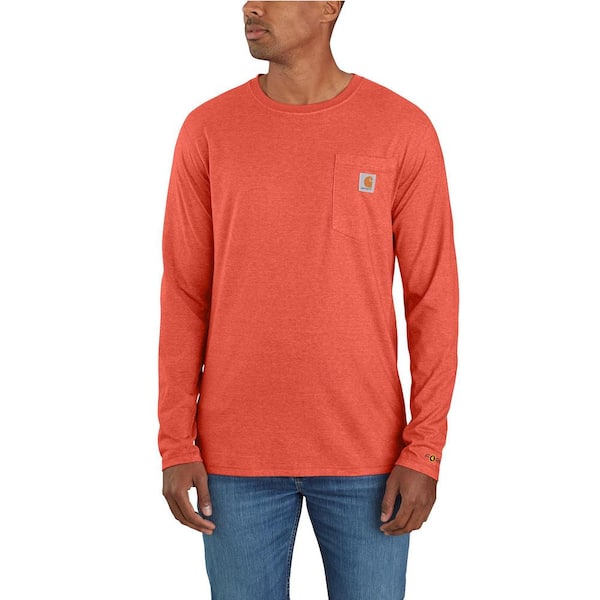 Het Communistisch samenvoegen Carhartt Men's 3 XL Tall Desert Orange Heather Cotton/Polyester Force  Relaxed Fit Midweight Long-Sleeve Pocket T-Shirt 104617-Q38 - The Home Depot