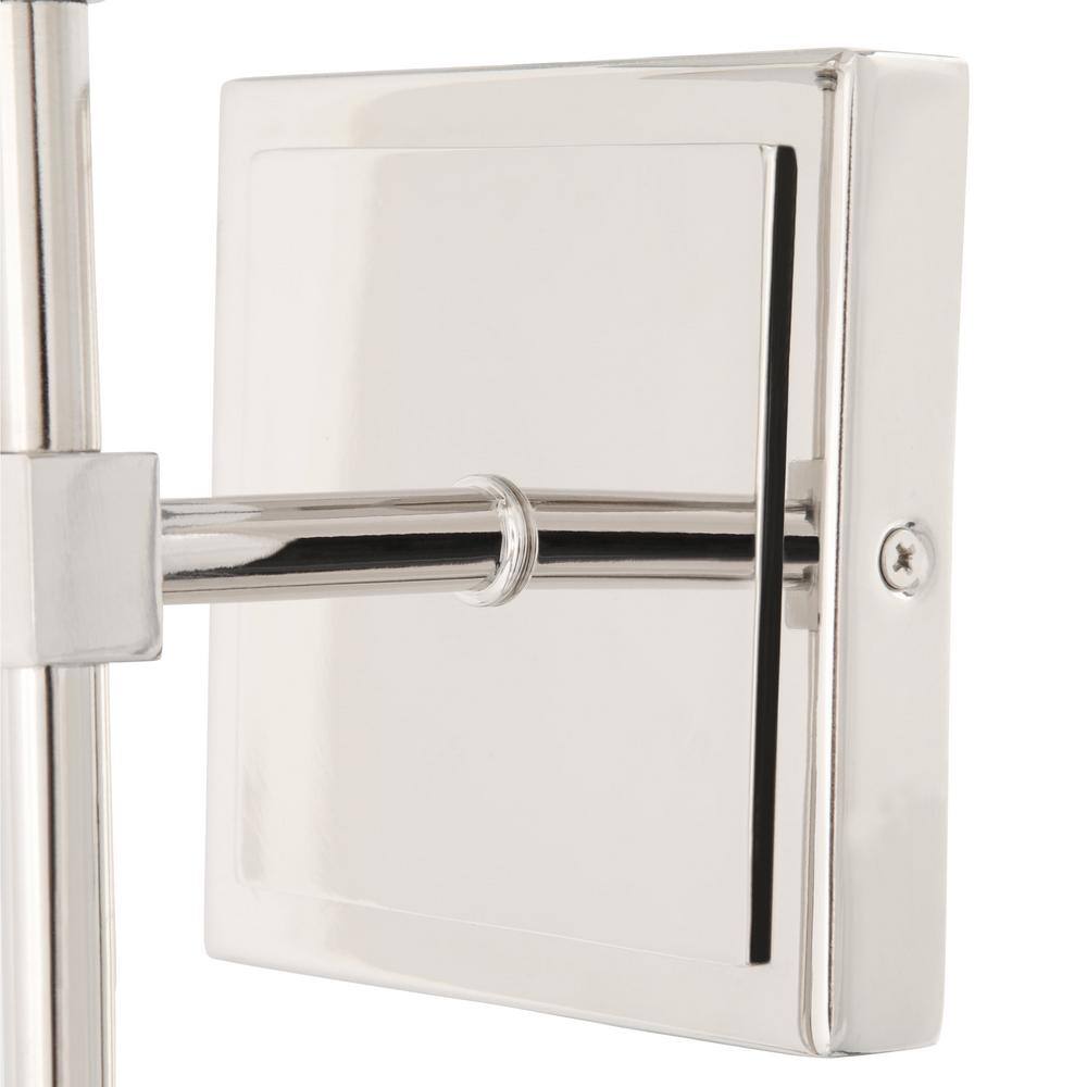Transitional Style Polished Nickel 1-Light Wall Sconce with White Shade