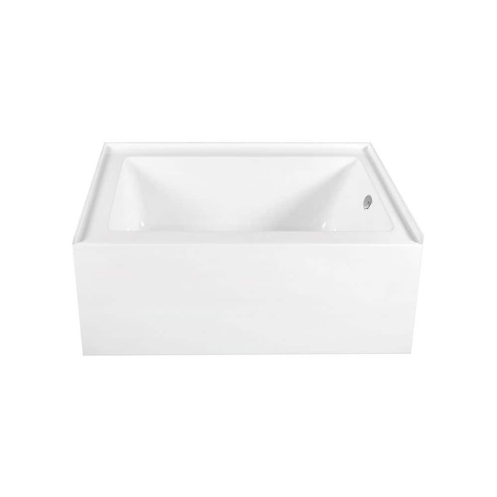 Aqua Eden 60 in. x 32 in. Acrylic Rectangular Alcove Soaking Bathtub with Right Drain in Glossy White/Polished Chrome price history on PriceWatchPro