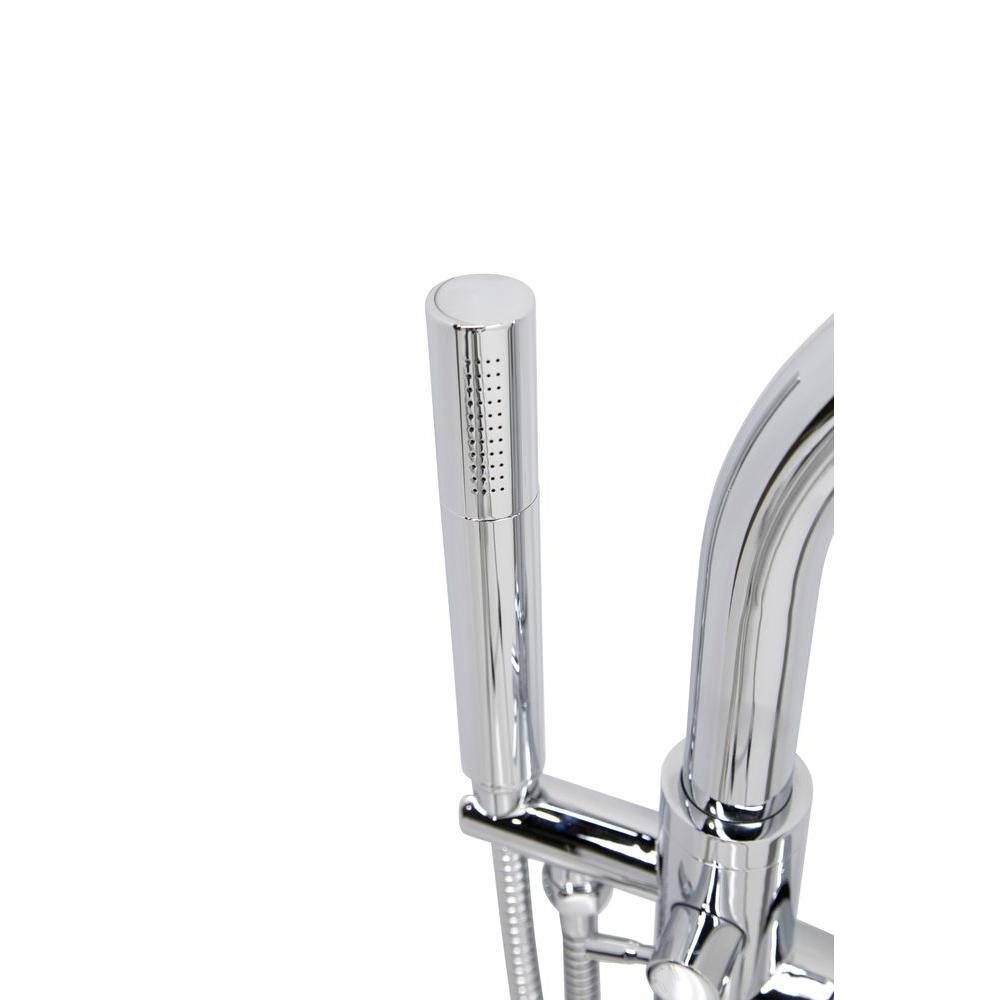 Matte White Solid Surface Freestanding Soaking Bathtub with Chrome Faucet