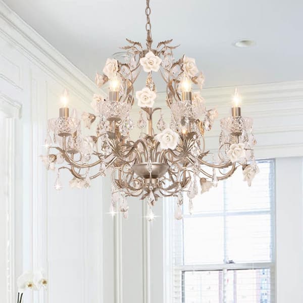 Charlton Crystal Chandelier; 8 arms