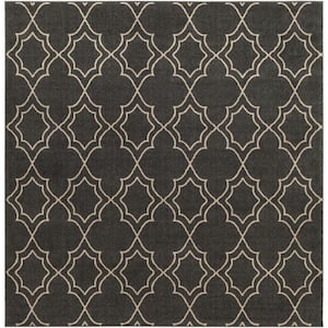 Anderson Black 9 ft. x 9 ft. Square Indoor/Outdoor Patio Area Rug