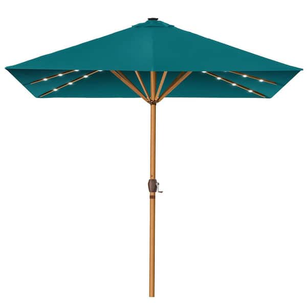 Unbranded 9 ft. Steel Market Solar Patio Umbrella in Cerulean