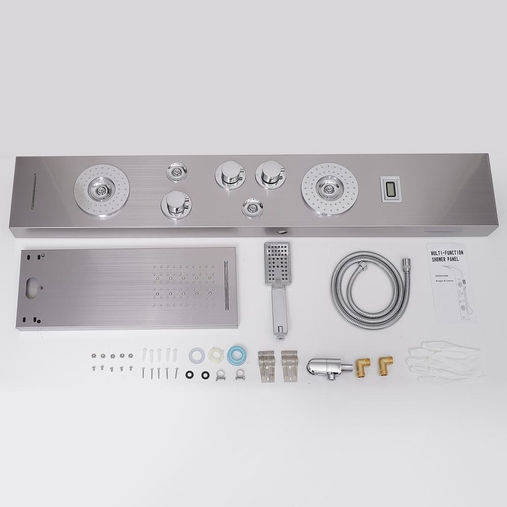 Nickel Chrome Multi-Function LED Shower Panel System