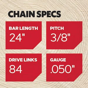 E84 Chainsaw Chain for 24in. Bar Fits Echo, Husqvarna, Stihl and Efco models