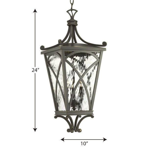 Progress Lighting Cadence Oil Rubbed Bronze Traditional Seeded Glass Lantern Pendant Light