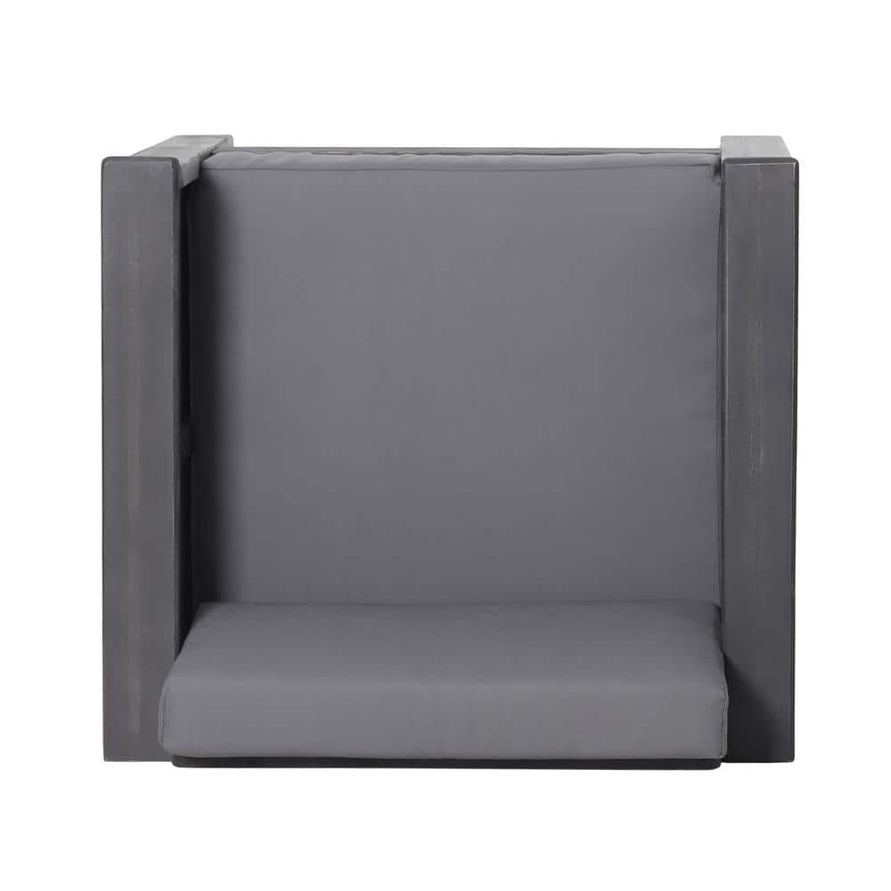 Lithonia Dark Gray Acacia Wood Lounge Chair with Cushions