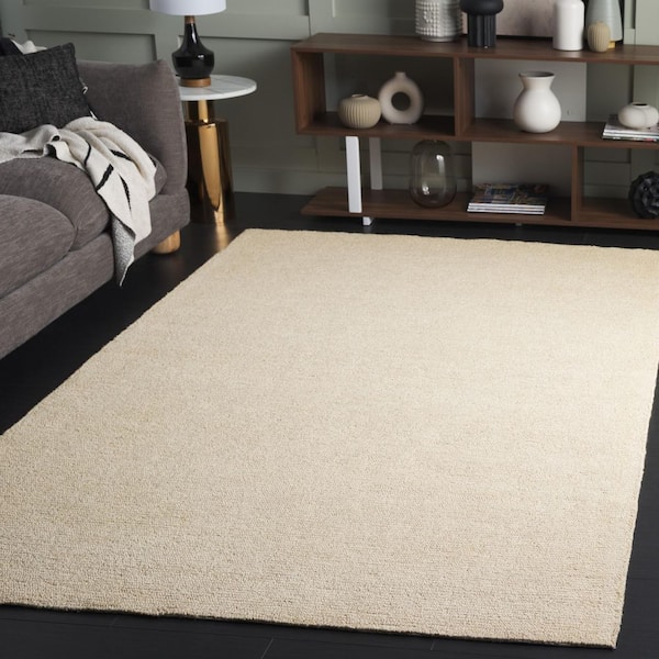 Natural Fiber 4 ft. x 6 ft. Ivory Modern Solid Area Rug