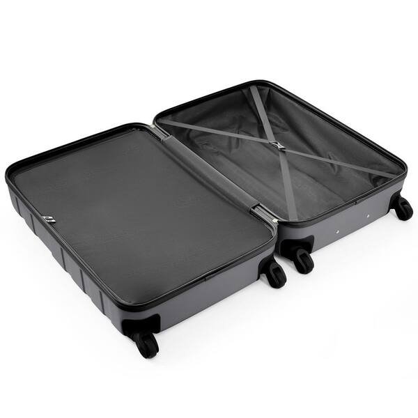 Qualler 3-Piece Gray Hardside Lightweight Durable Suitcase Luggage