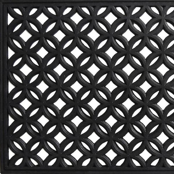 Black 30 in. x 18 in. Rubber Outdoor Door Mat