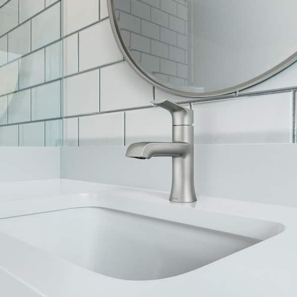 Liso Single Handle Single Hole Bathroom Faucet in Spot Resist Brushed Nickel