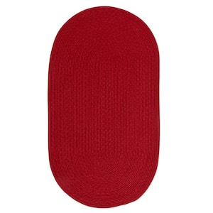Manteo Dark Red 2 ft. x 3 ft. Oval Area Rug