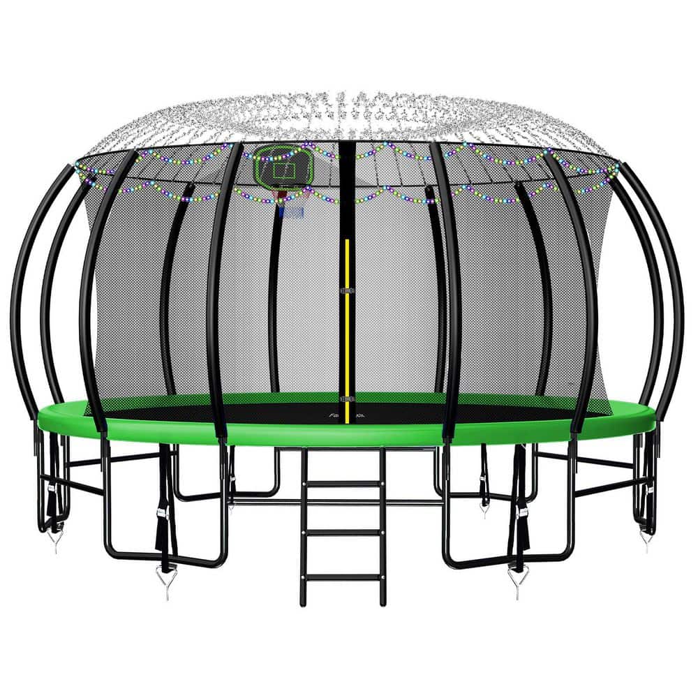 16ft. Backyard Trampoline With Safety Enclosure, Basketball Hoop, Sprinkler, Lights price history on PriceWatchPro