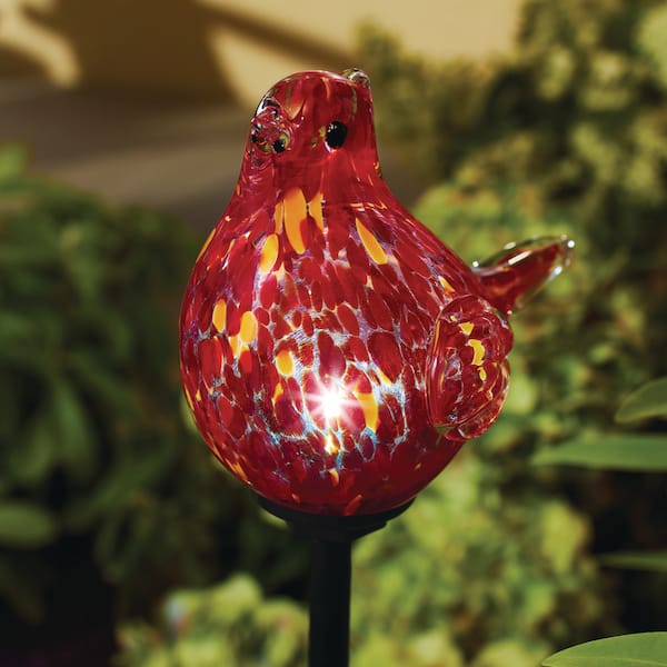 Vigoro 31.5 in. Solar Red Bird Garden Stake Each 25PK10001