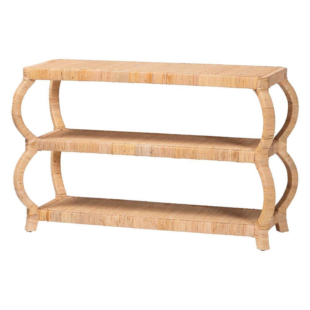 bali & pari Dalida 48 in. Natural Specialty Wicker Rattan Console