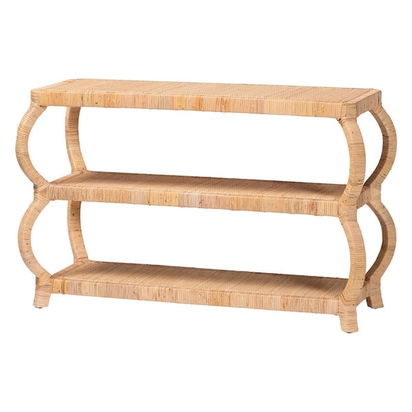 bali & pari Dalida 48 in. Natural Specialty Wicker Rattan Console Table