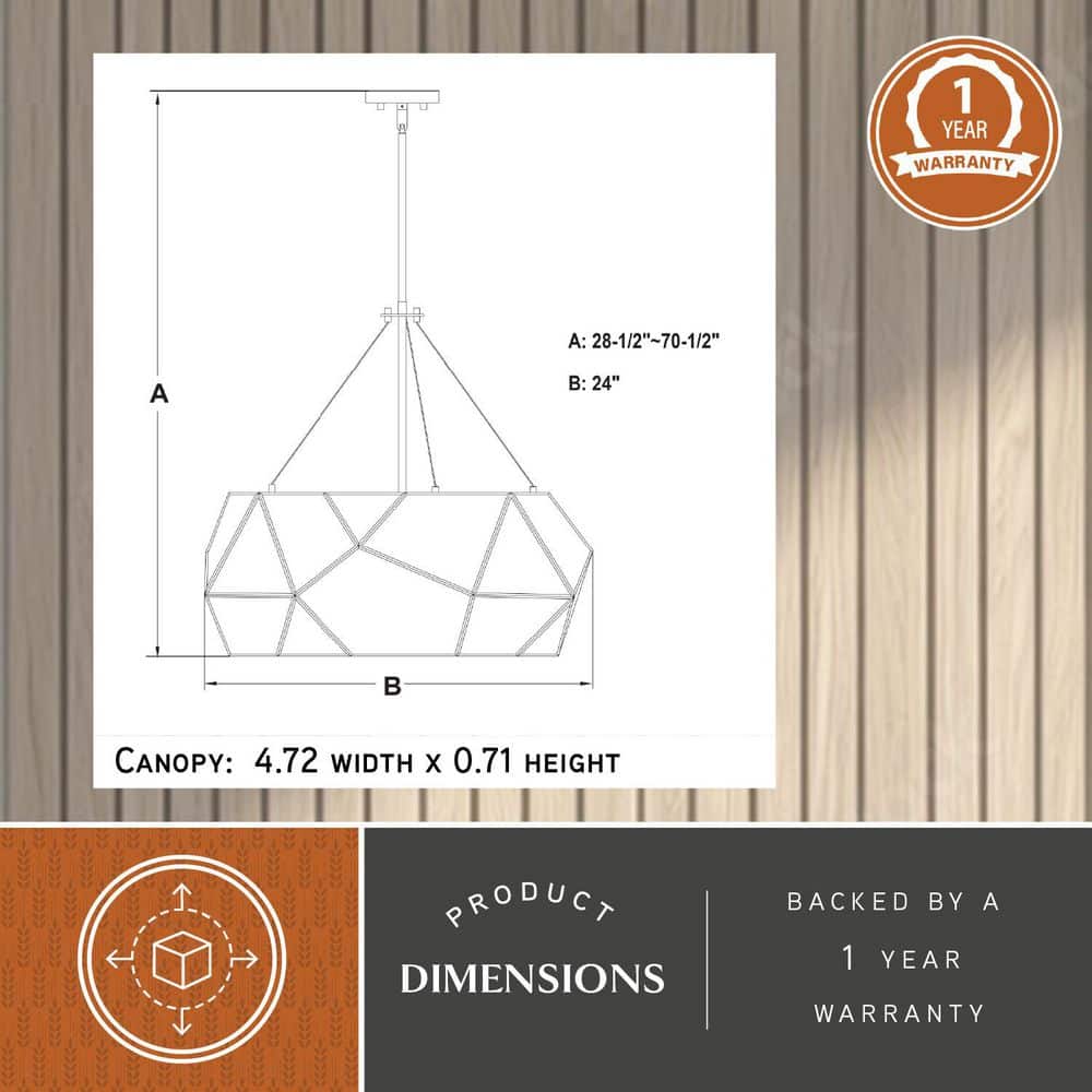 Euclid 24-Inch Aged Brass Drum Pendant Light with Mercury Glass