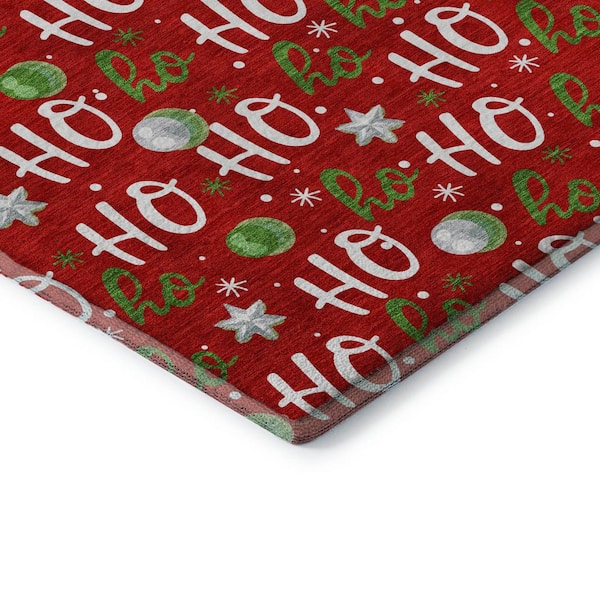 Mayfield Premium Machine Washable Abstract AMF1810 Red 2 ft. x 3 ft. Area Rug